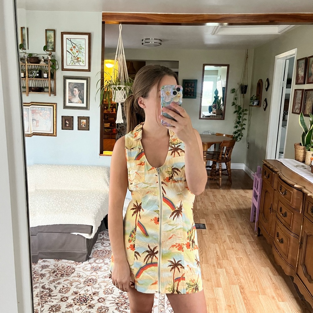 Urban Outfitters Palm Tree Print Mini Dress